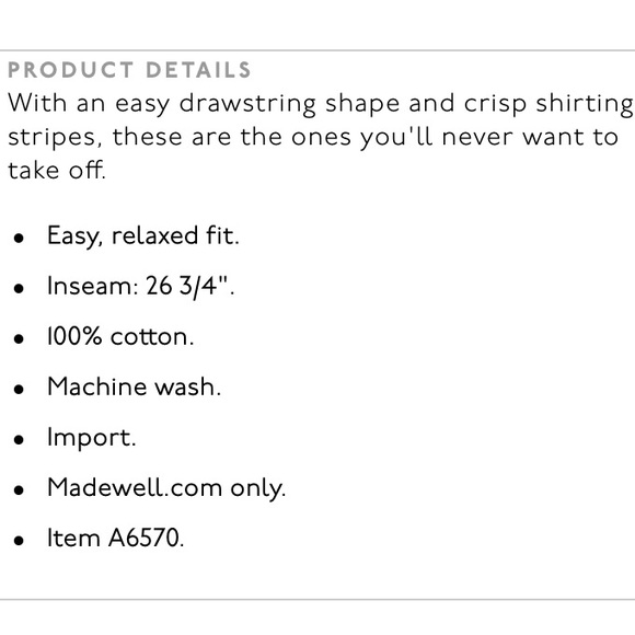 Madewell Stripework Drawstring Pants - Picture 5 of 8